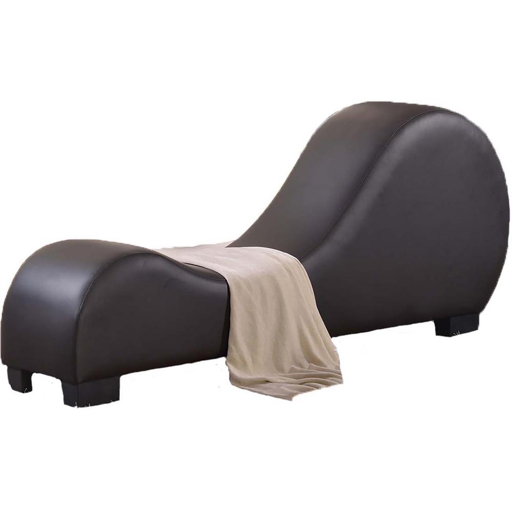 Black Faux Leather Chaise Lounge Cl 10 The Home Depot Dark Chocolate Faux Leather Chaise Lounge
