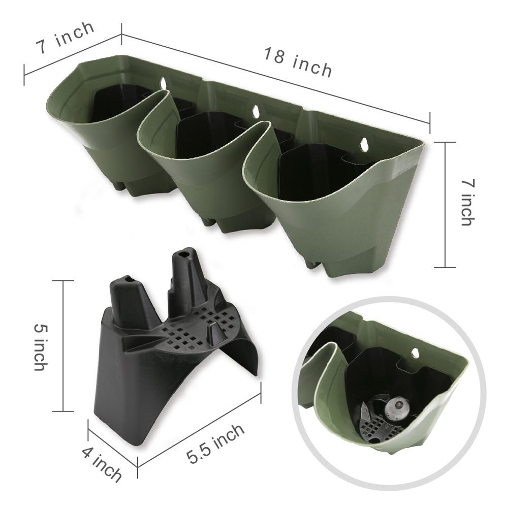 Worth Garden 18 In Self Watering 3 Pockets Vertical Wall Plastic Planters 4190 The Home Depot - Worth Garden Self Watering Vertical Wall Hangers With Pots Worth Garden 18 In Self Watering 3 Pockets Vertical Wall Plastic Planters 4190 The Home Depot - Worth Garden Self Watering Vertical Wall Hangers With Pots