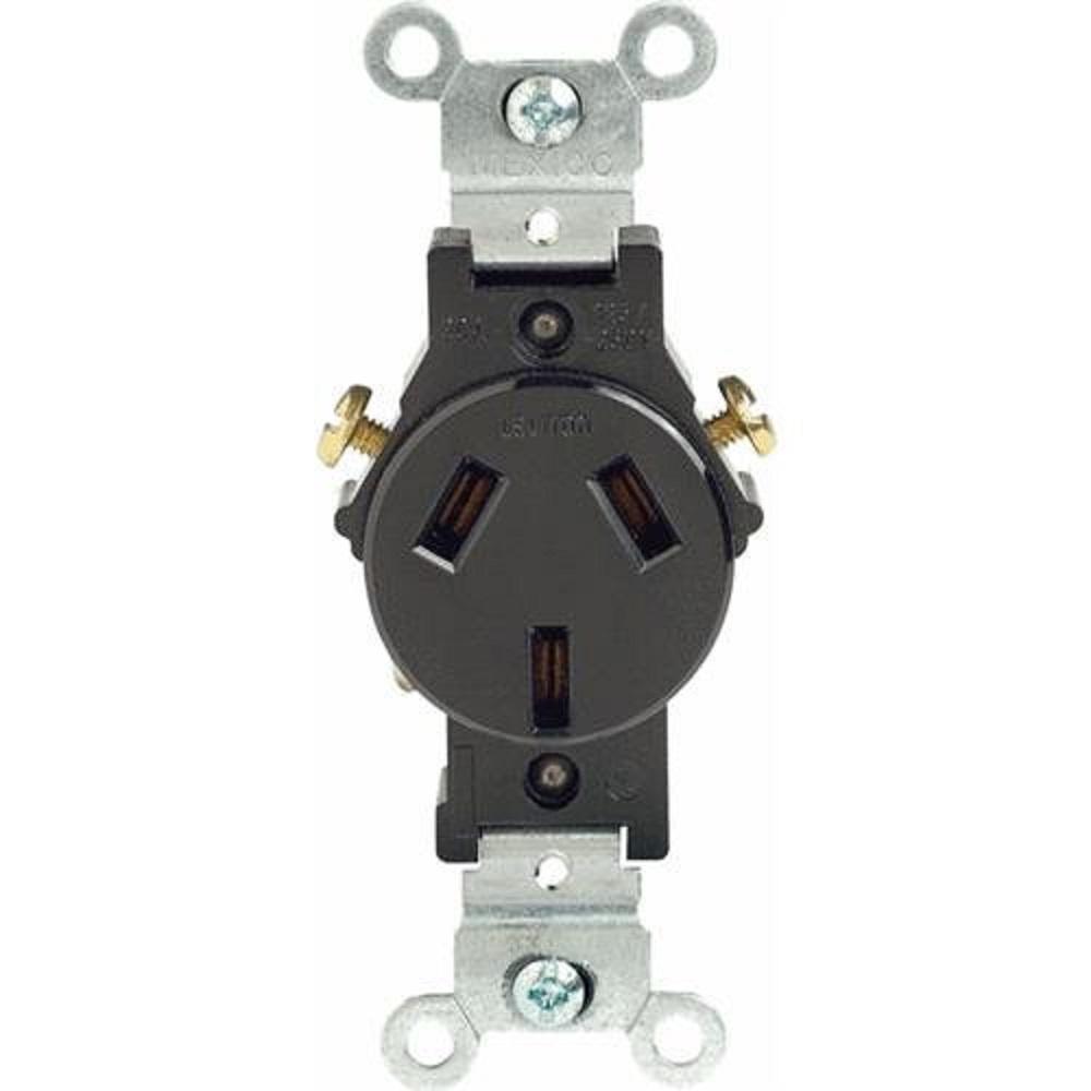 Leviton 20 Amp Commercial Grade Non Grounding Single Outlet, Brown-5032 ...