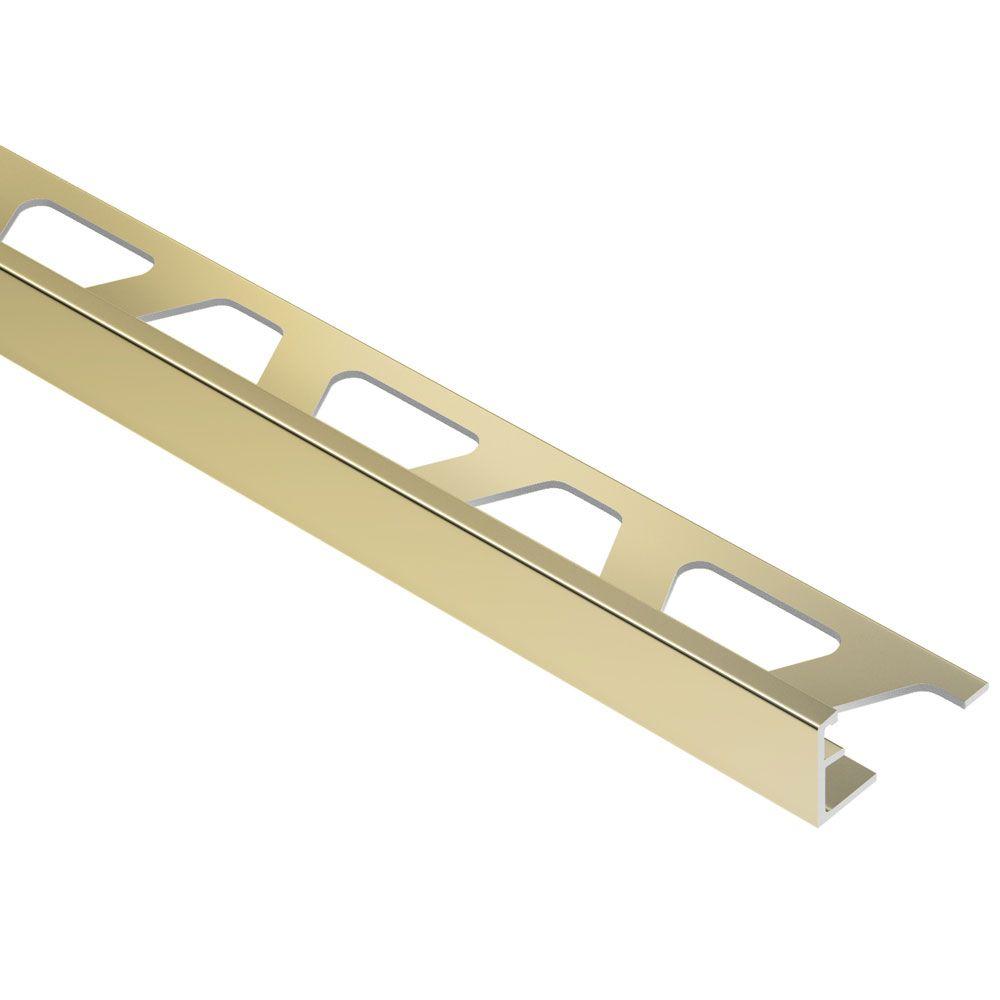 Schiene Bright Brass 3/8 in. x 8 ft. 2-1/2 in. Anodized Aluminum Metal L-Angle Tile Edging Trim