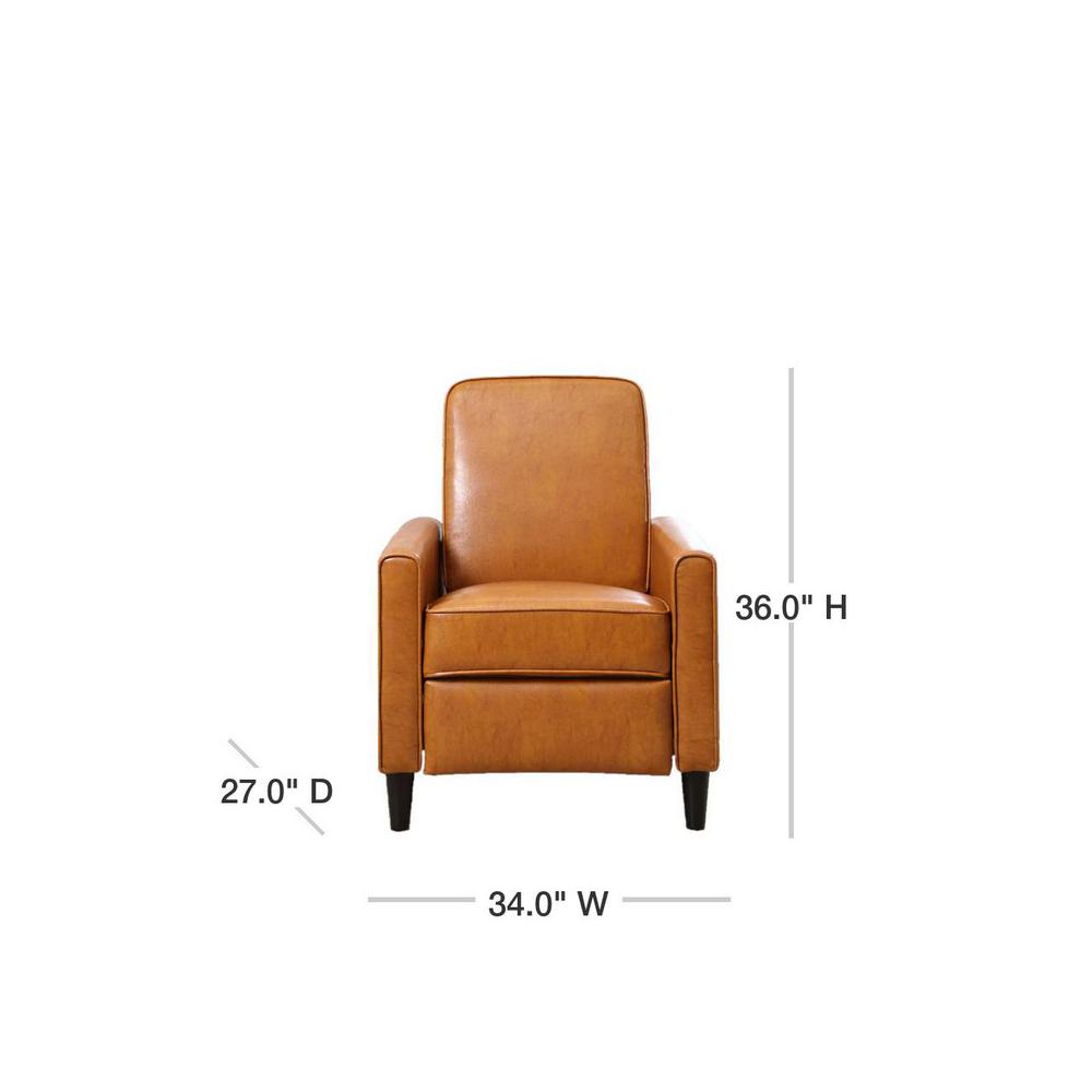 Unbranded Mocha Faux Leather Push Back Recliner 73028 89mc The Home Depot