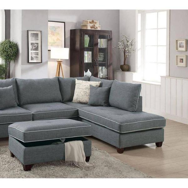 Poundex 3 Piece Steel Fabric 6 Seater L Shaped Sectional Sofa With Wood Legs Pdex F6542 The Home Depot - Poundex Sectional Sofa Poundex 3 Piece Steel Fabric 6 Seater L Shaped Sectional Sofa With Wood Legs Pdex F6542 The Home Depot - Poundex Sectional Sofa