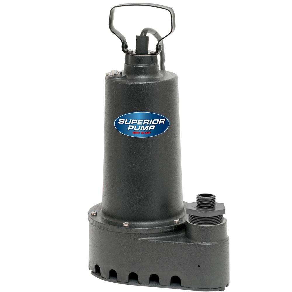 Superior Pump 1/2 HP Submersible Cast Iron Utility Pump91501 The Home Depot
