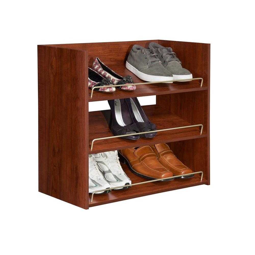 Closetmaid Impressions 3 Shelf Shoe Organizer In Dark Cherry 30900