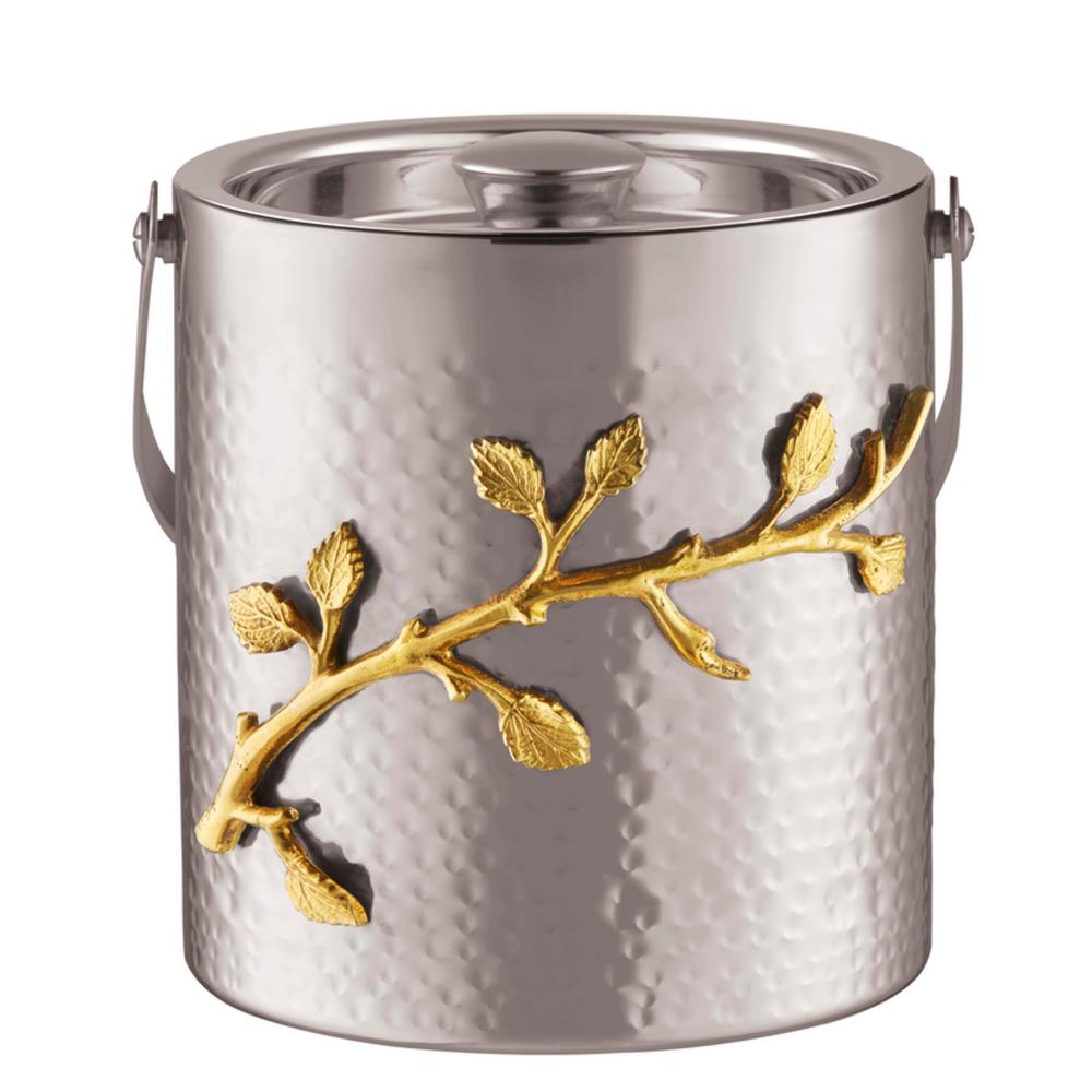 hammered metal ice bucket