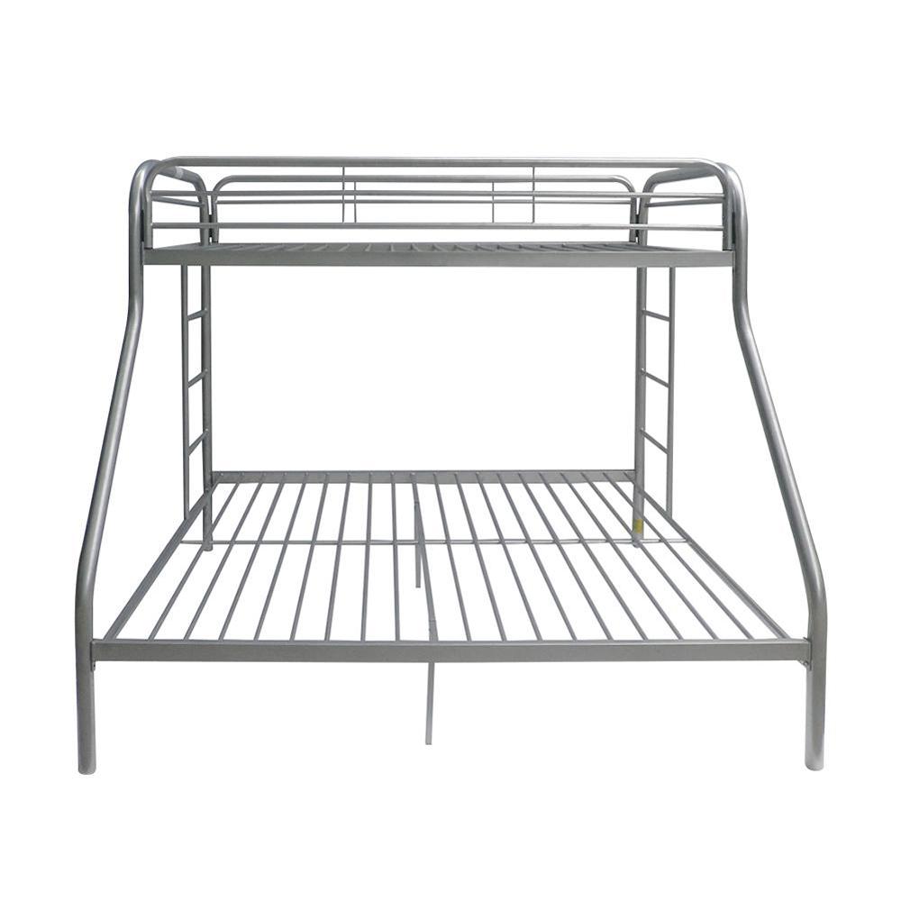 Acme Furniture Tritan Silver Twin Over Queen Metal Bunk Bed 02052si Acme Furniture Tritan Silver Twin Over Queen Metal Bunk Bed