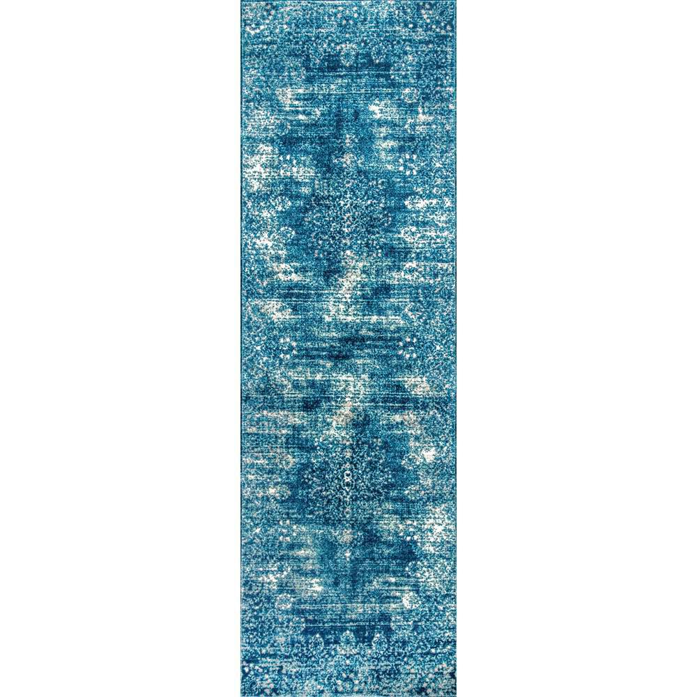 nuLOOM Vintage Corene Blue 2 ft. 6 in. x 8 ft. Runner Rug-BINB03C-2608 ...