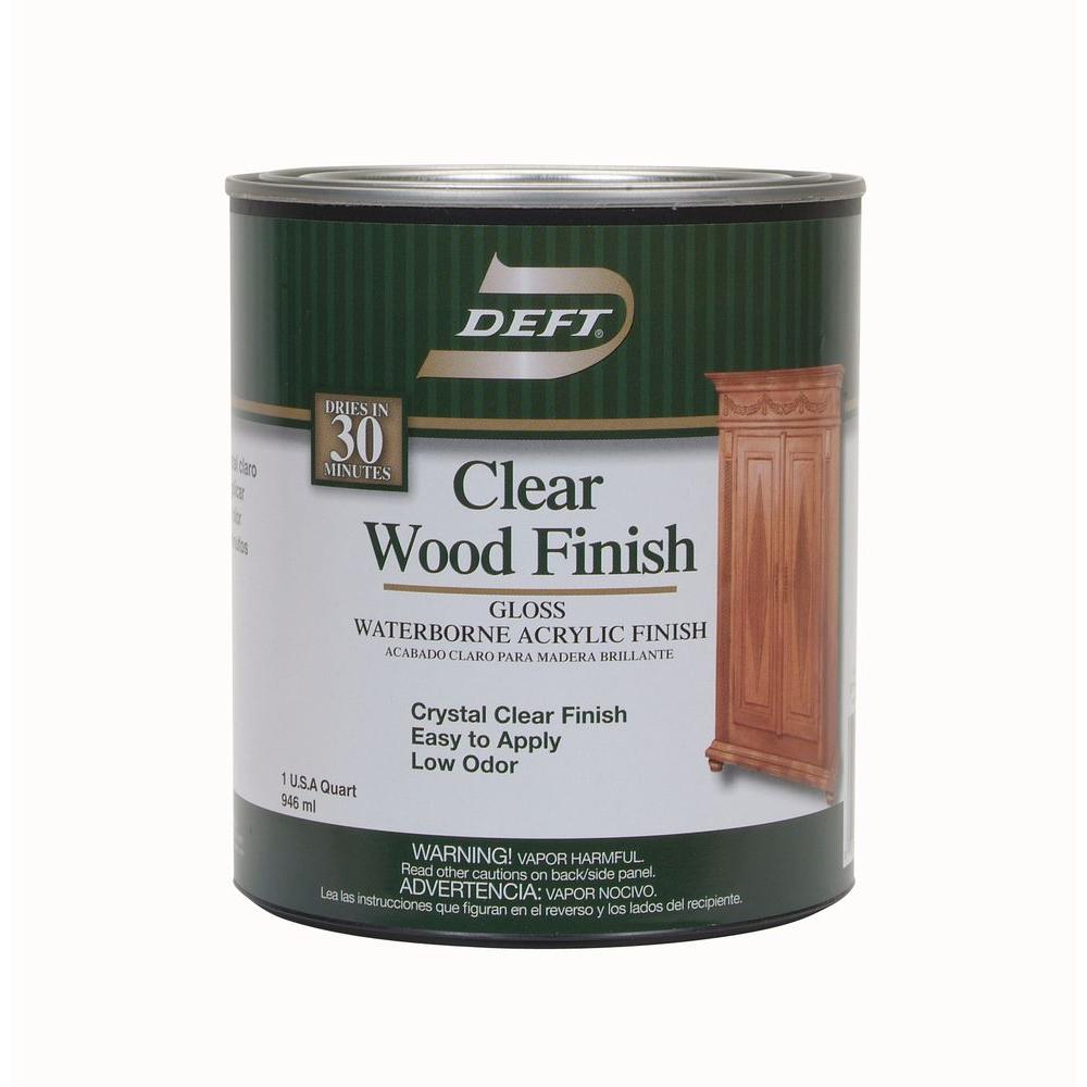 Deft 1 Qt. Gloss Interior Clear Wood Finish Waterborne Acrylic-10704 ...