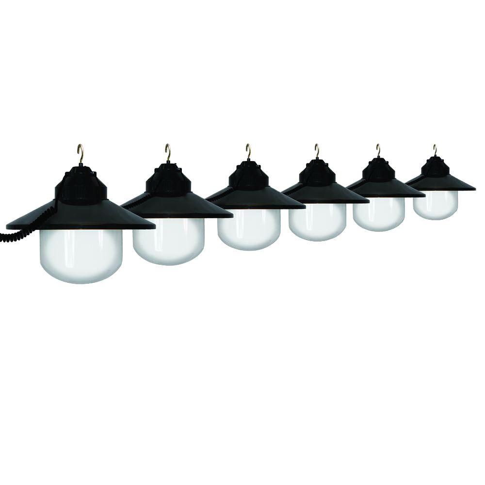 Polymer Products 6Light Outdoor Black Shaded String Light Set1632