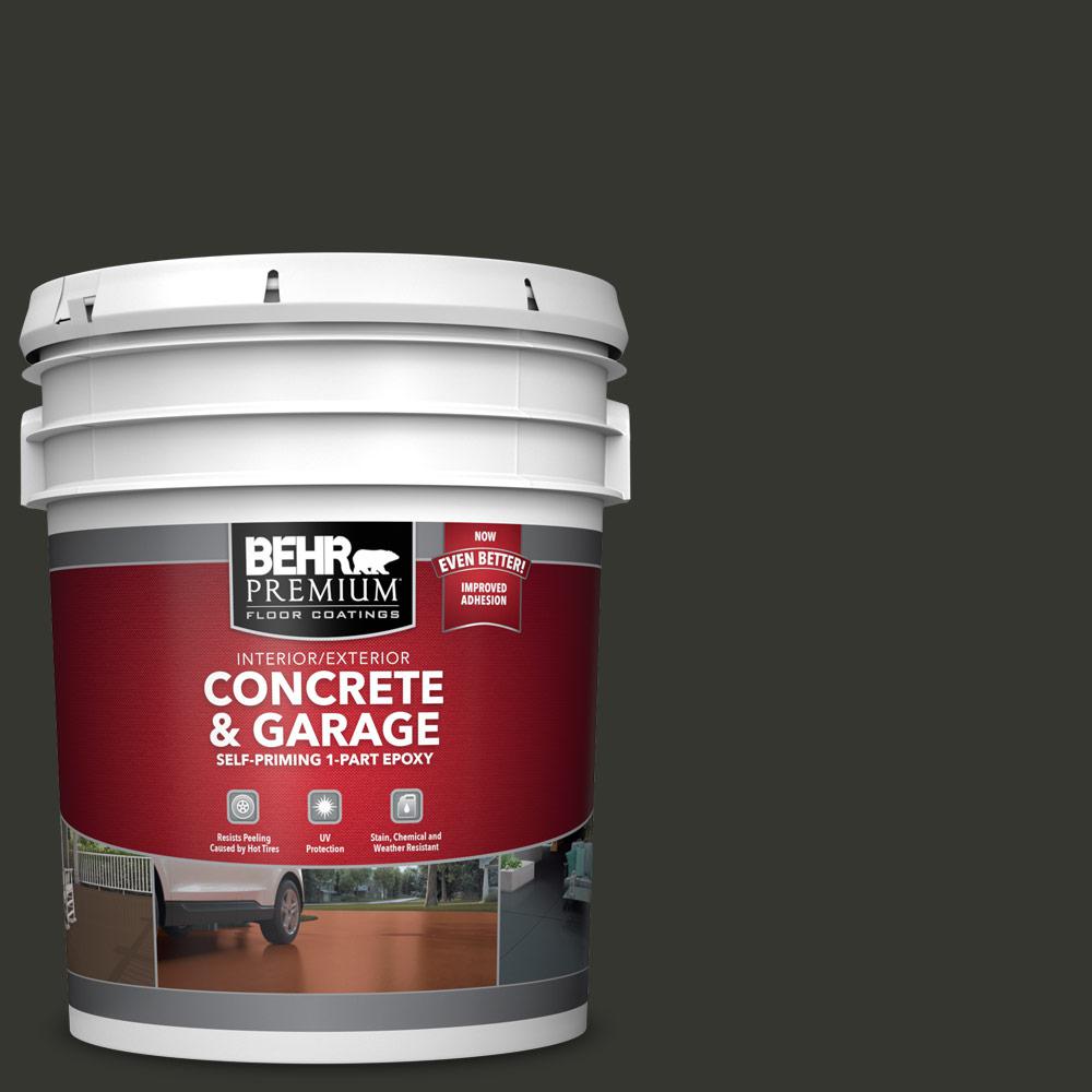 BEHR PREMIUM 5 gal. #PPF-59 Raven Black 1-Part Epoxy Satin Interior ...