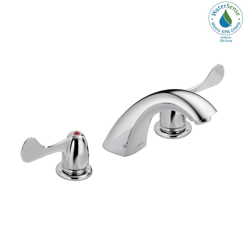 Delta Commercial 8 In Widespread 2 Handle Bathroom Faucet In