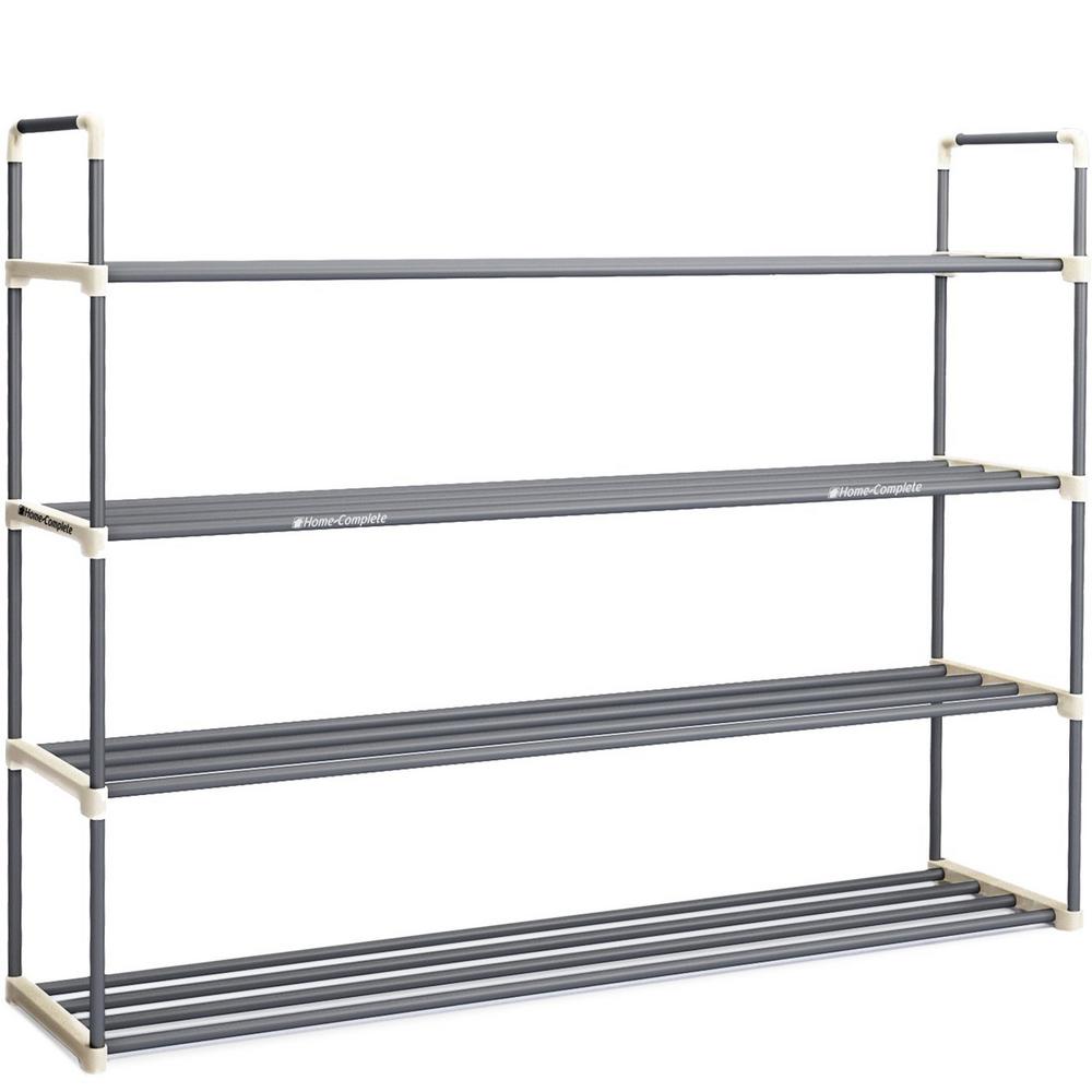 Home Complete 24 Pair 4 Tier Shoe Rack Hw0500077 The Home Depot