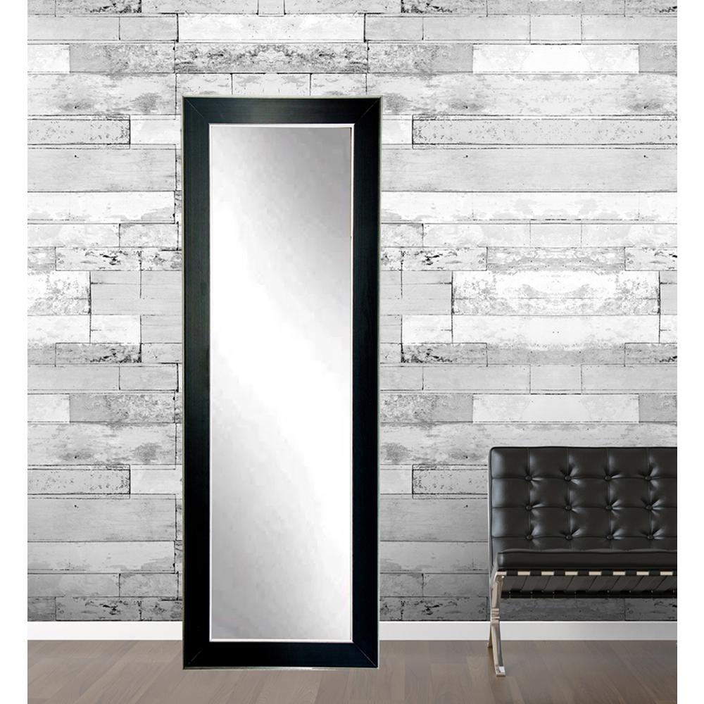 21 5 In X 71 Black Over The Door Full Length Framed Mirror Modern Black With Silver Accent Full Length Framed Mirror