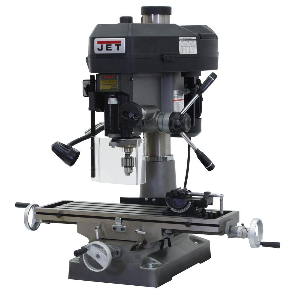 Jet 2 HP Milling/Drilling Machine with R8 Taper and Worklight, 12Speed