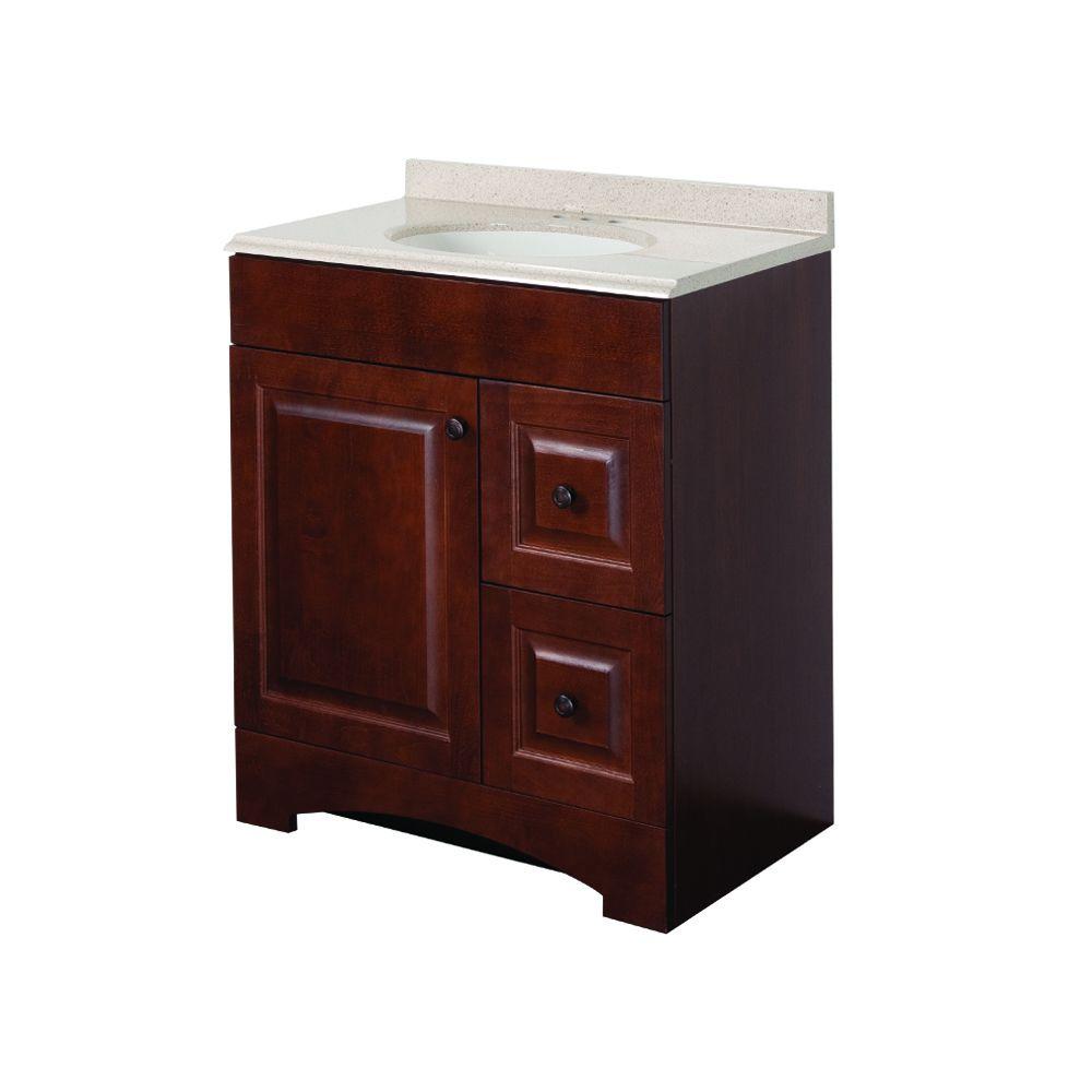 Glacier Bay Summit 30 in. W x 19 in. D Bathroom Vanity in Auburn with