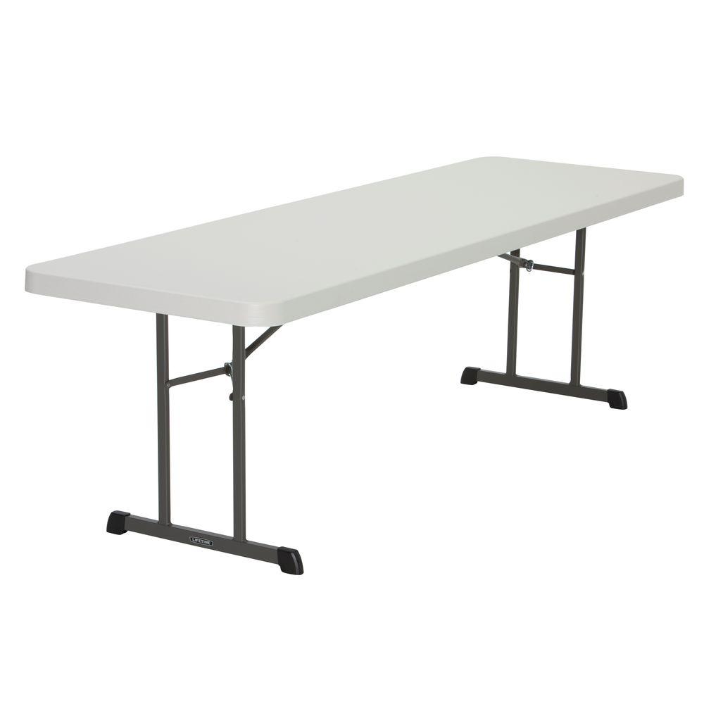 Lifetime 6 ft. Almond Adjustable Height Folding Table-22920 - The Home ...