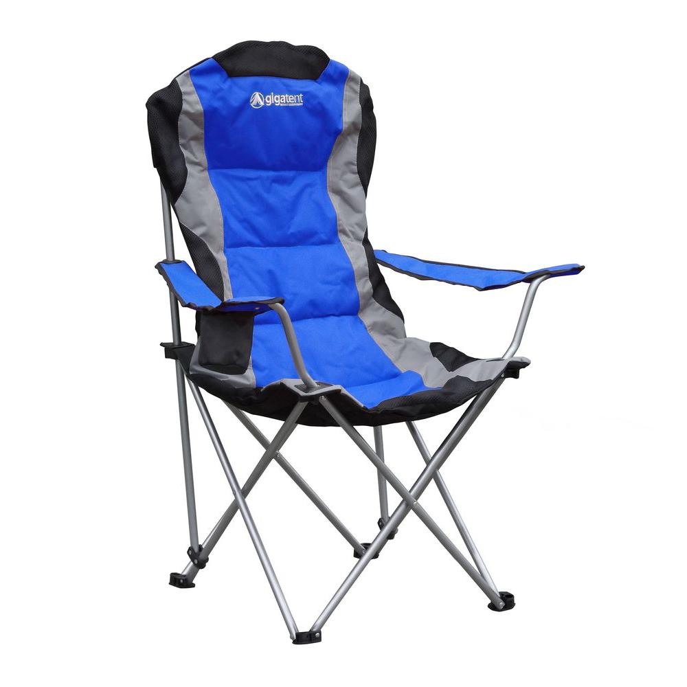 GigaTent Padded Camping Chair In Blue CC004 The Home Depot   Gray Gigatent Camping Chairs Cc004 64 1000 