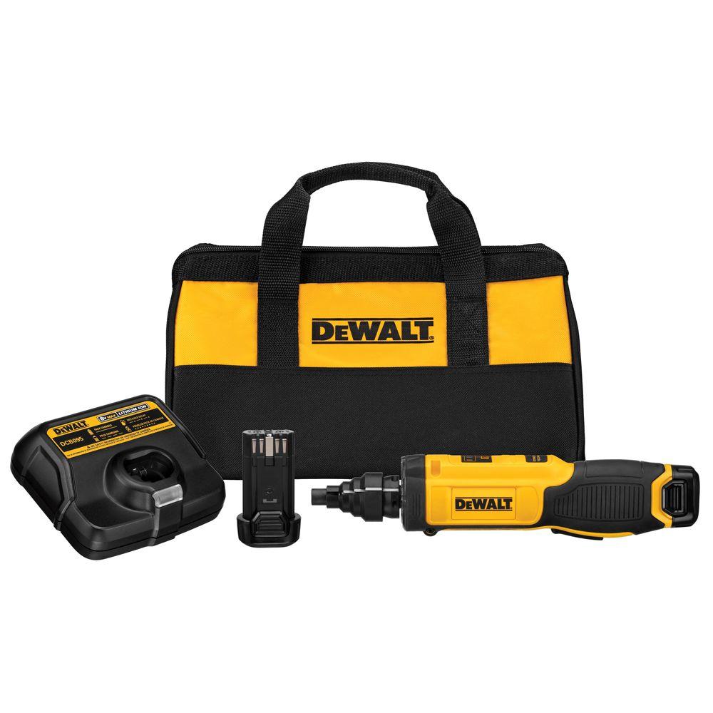 DEWALT 8Volt MAX LithiumIon Cordless Gyroscopic Screwdriver with Conduit Reamer, (2) Batteries
