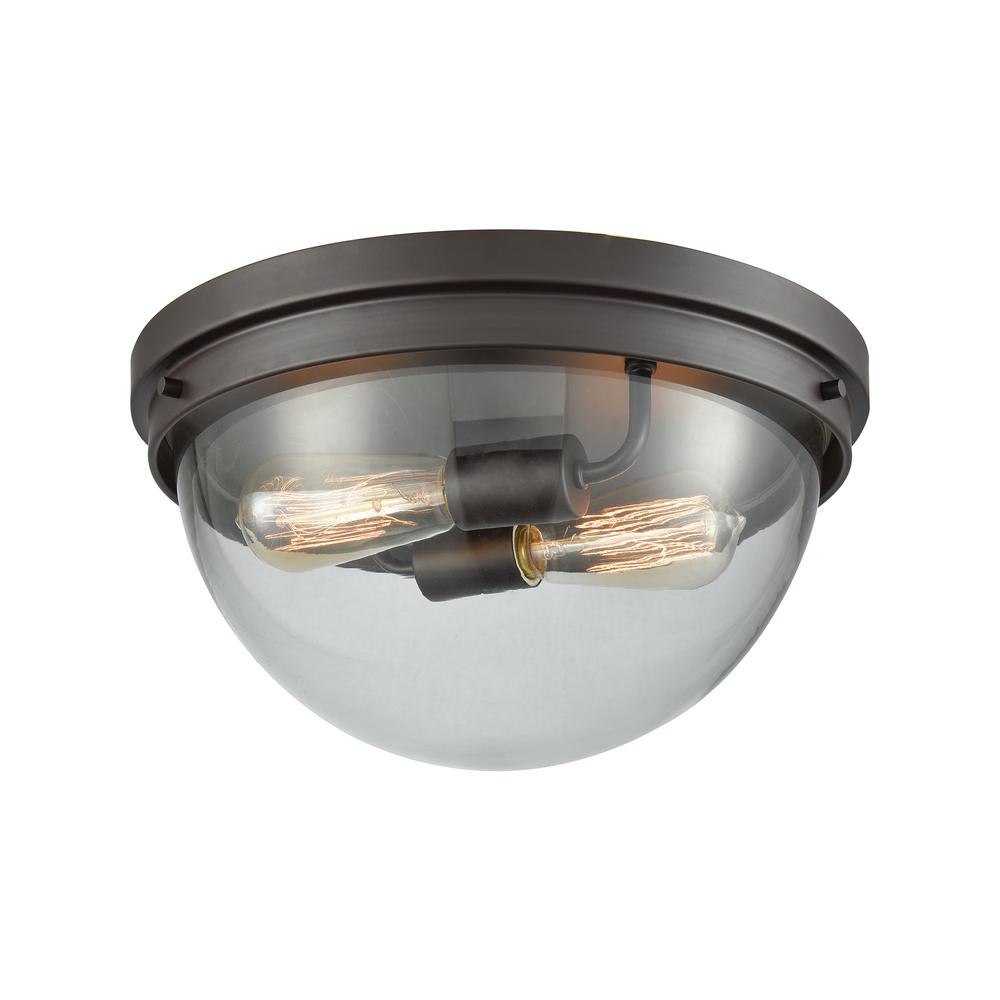 Thomas Lighting Beckett 2 Light Oil Rubbed Bronze With Clear Glass Thomas Lighting Beckett 2 Light Oil Rubbed Bronze With Clear Glass Flushmount