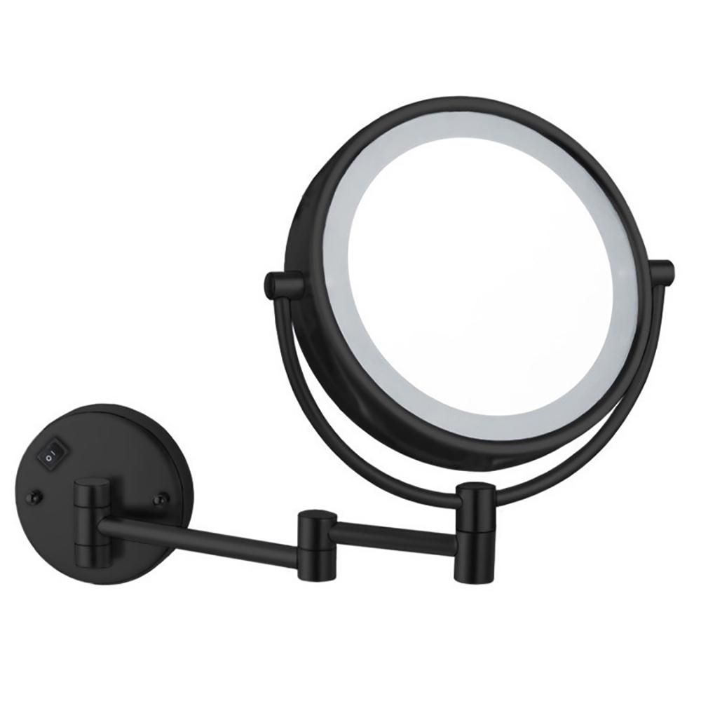Nameeks Glimmer 8 In X 13 23 Wall Mounted Led 5x Round Mirror Matte Black Finish Nameeks Glimmer 8 In X 13 23 Wall Mounted Led 5x Round Mirror Matte Black Finish