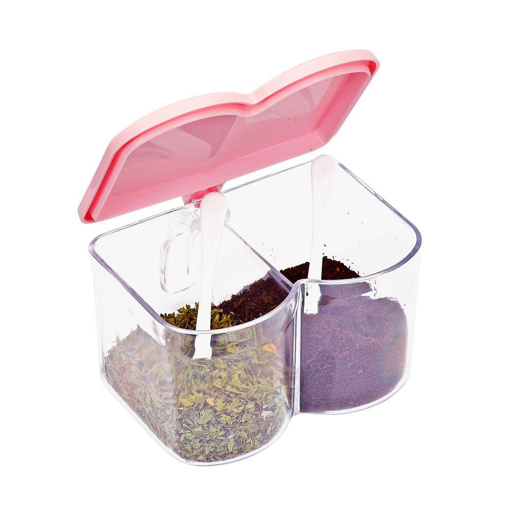 Pink E Racks Jars Kitchen Storage Organization The 2 Compartment Pink Acrylic Seasoning Box