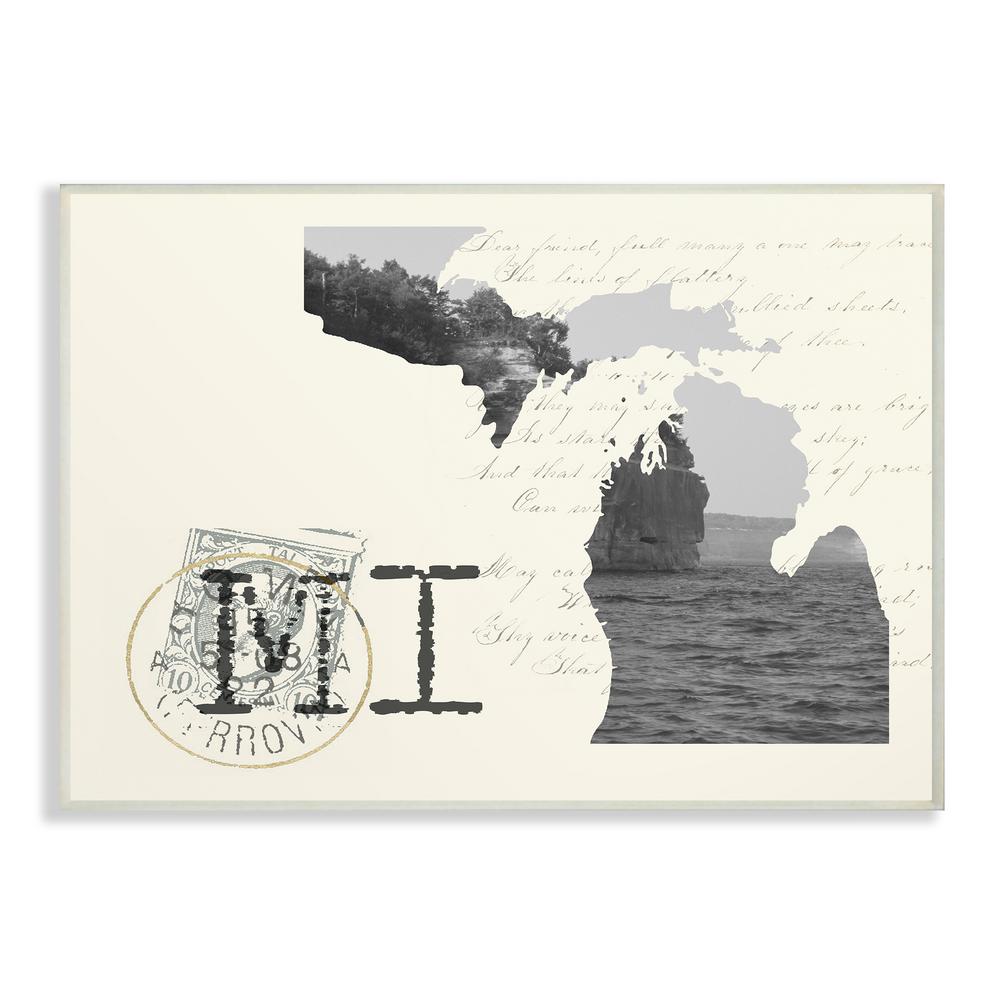 10 x 15 The Stupell Home Decor Indiana Black and White Photograph on Cream Paper Postcard Wall Plaque Art Multi-Color