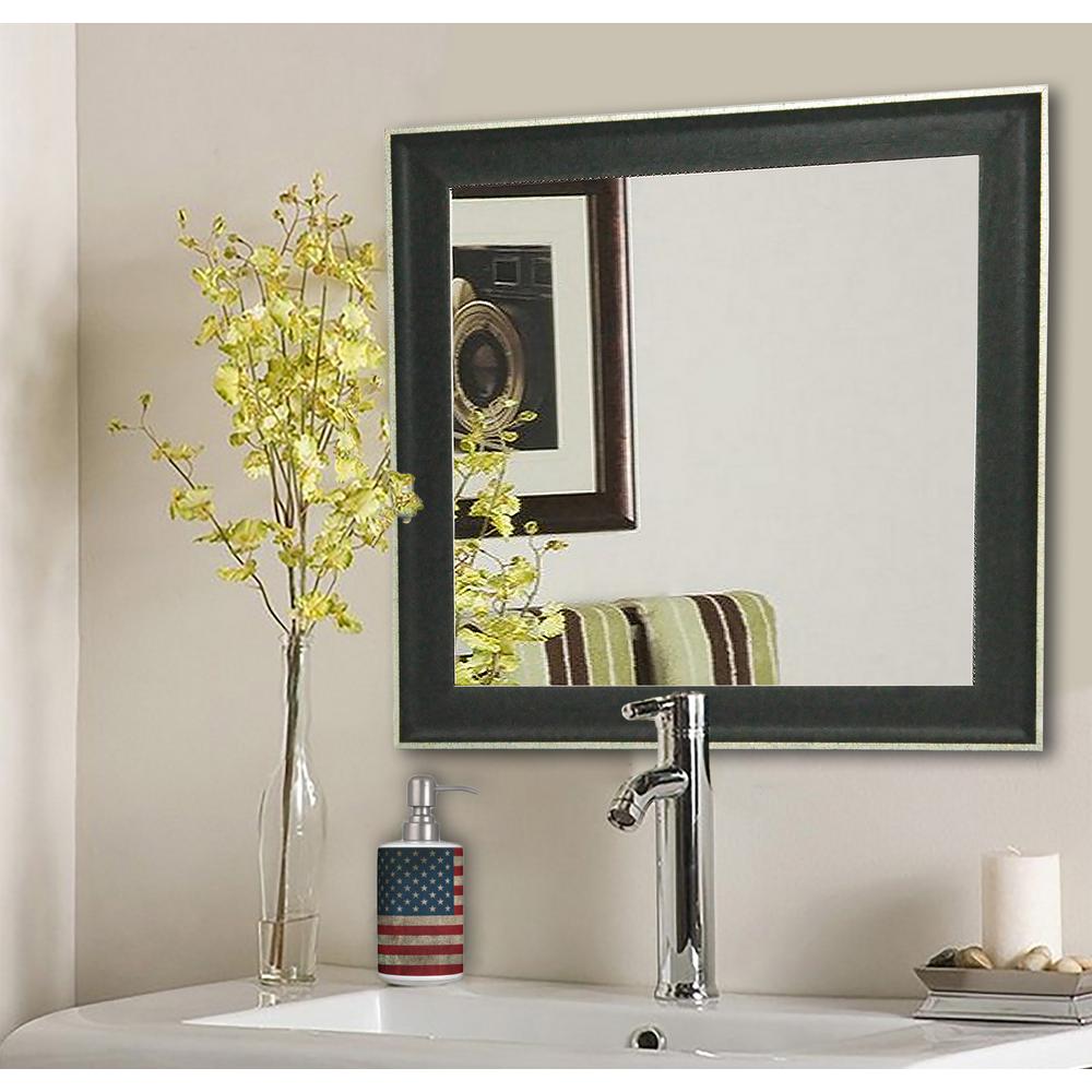 19 5 In X Vintage Black Square Vanity Wall Mirror