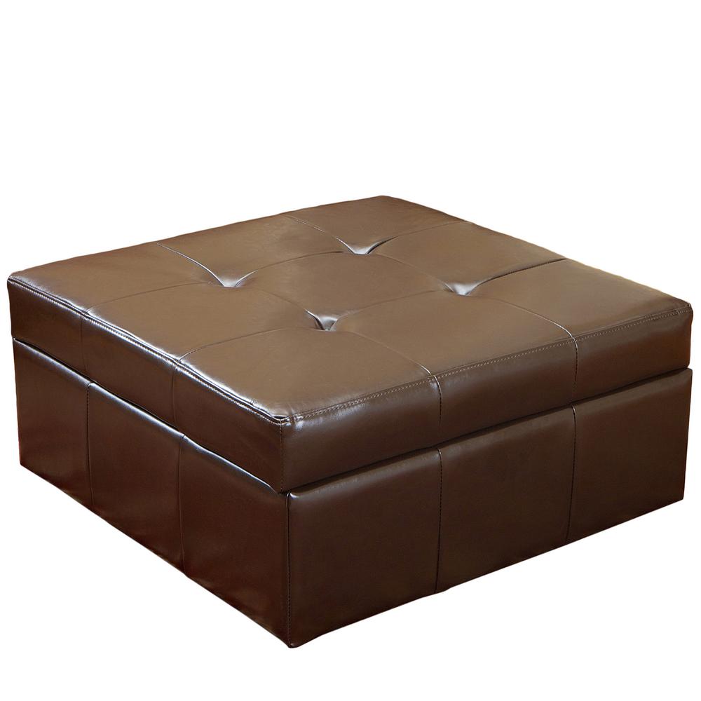 Leather Ottomans Living Room Furniture The Home Depot