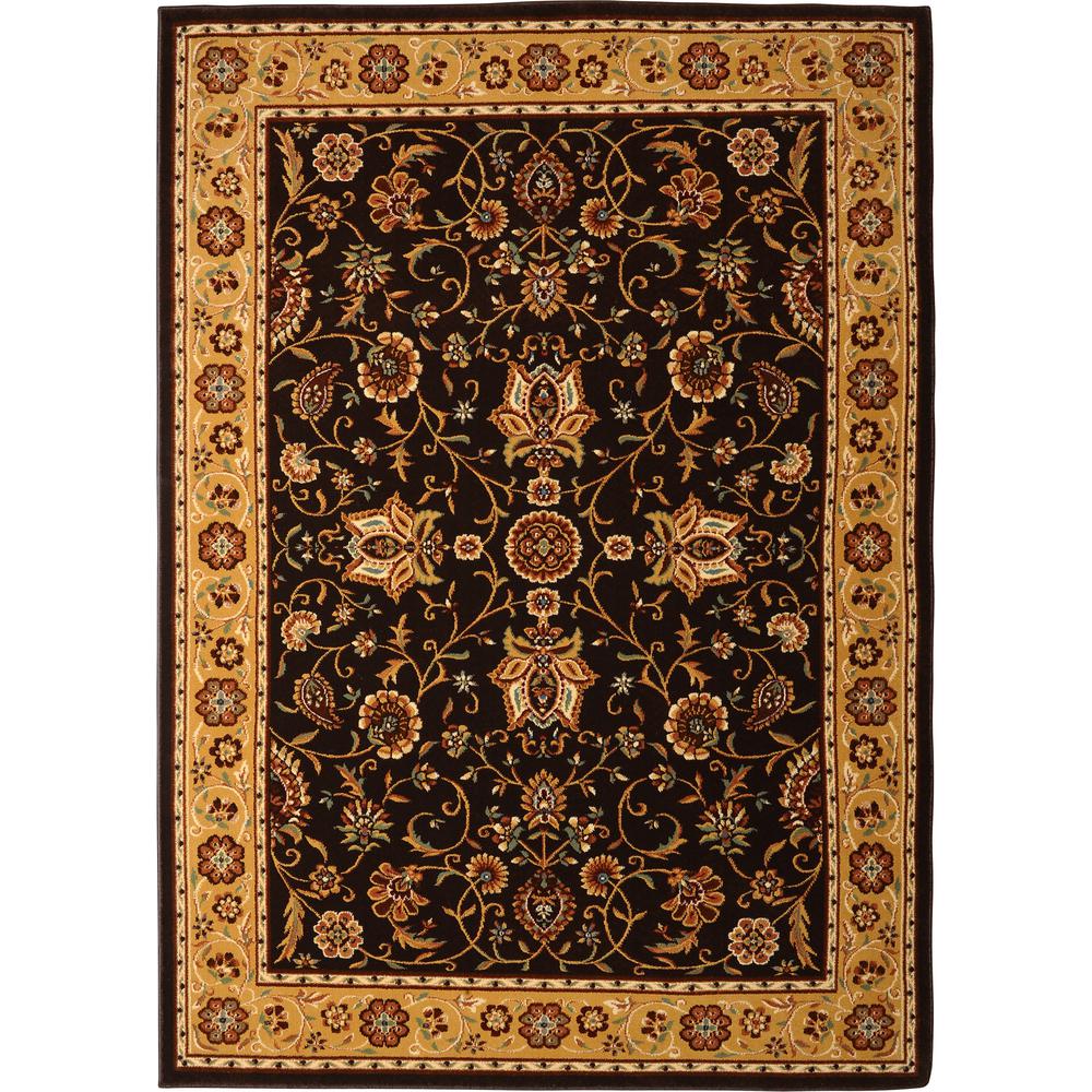 Home Dynamix Mercedes Brown/Gold 7 ft. 10 in. x 10 ft. 2 in. Indoor