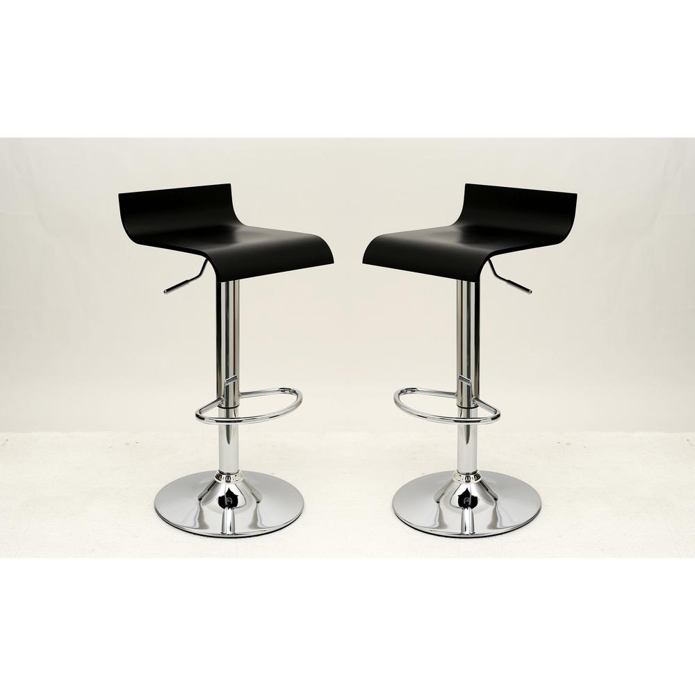 Manhattan Comfort Practical Ludlow Black Barstool With Height Manhattan Comfort Practical Ludlow Black Barstool With Height Adjuility Set Of 2 Mc 643 The Home Depot