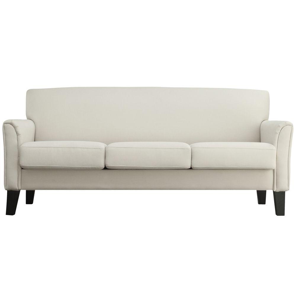 HomeSullivan Durham White Linen Sofa 409913WL-3TLASOFA - The Home Depot