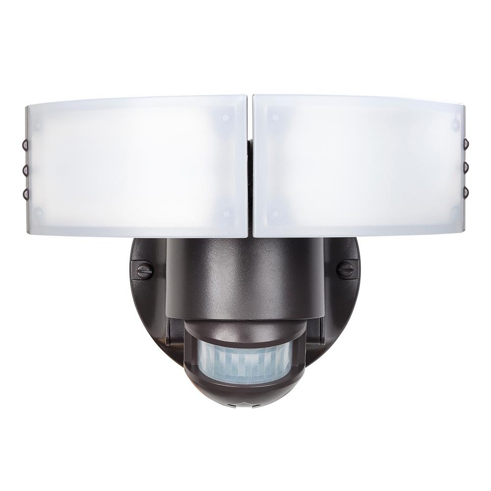 Defiant 180 Degree Bronze Motion Outdoor Integrated LED Security Light ...