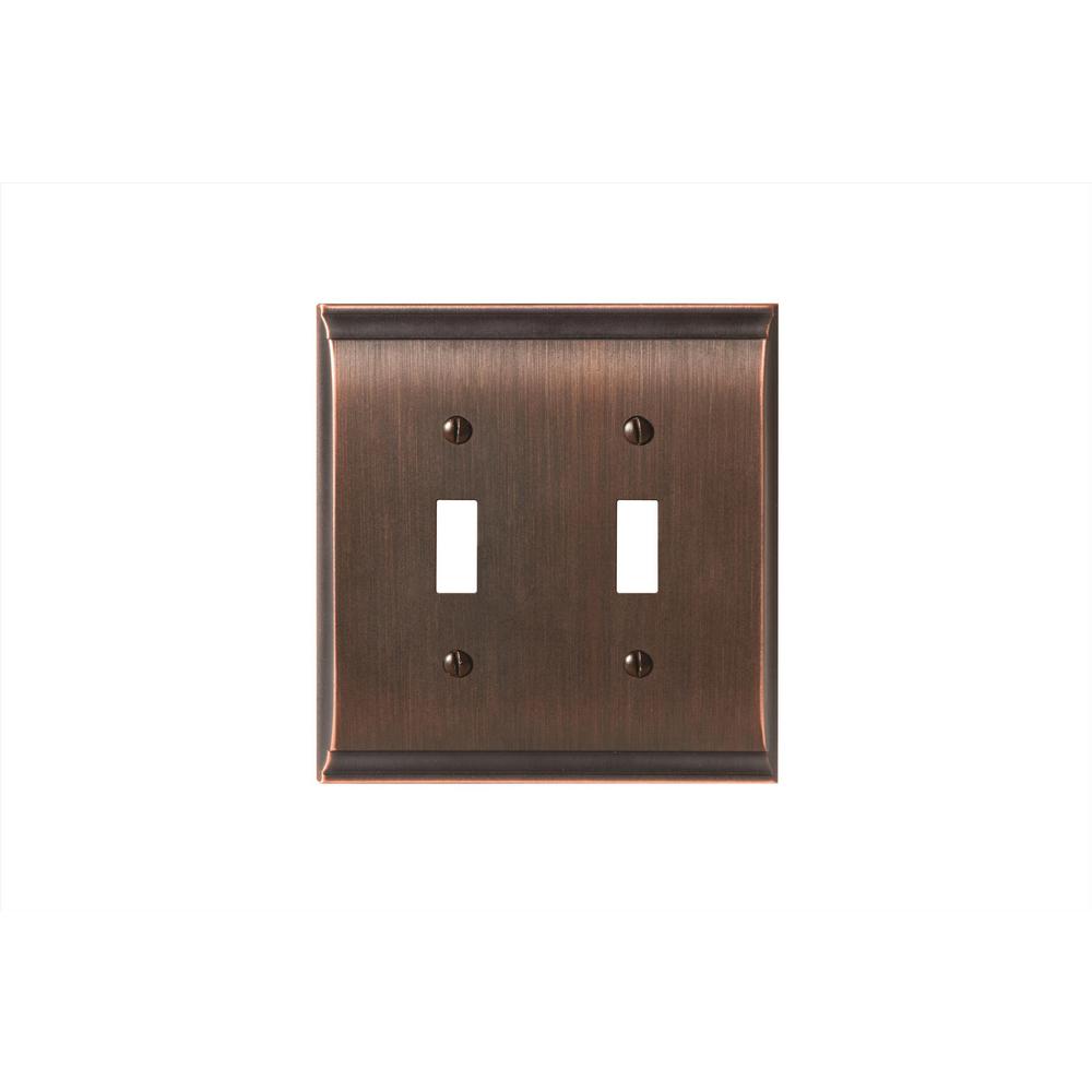Amerock Candler 2 Toggle Wall Plate Oil Rubbed Bronze 1906987 The Amerock Candler 2 Toggle Wall Plate Oil Rubbed Bronze