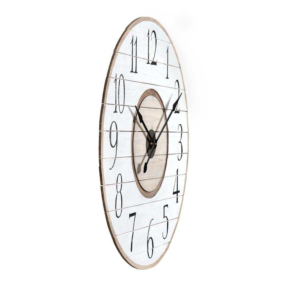 3r Studios White Distressed Wood Slat Wall Clock Ec0126 The Home