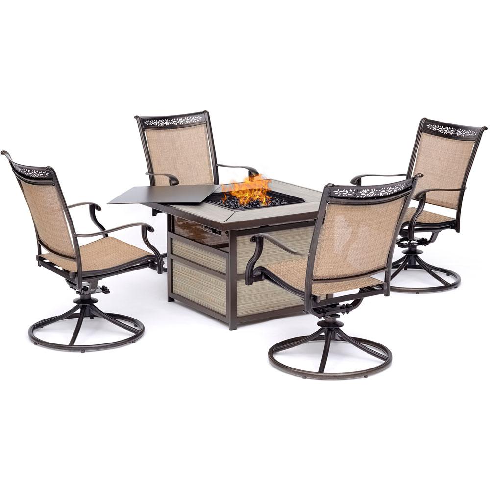 Hanover Fontana 5-Piece Aluminum Patio Conversation Set ...