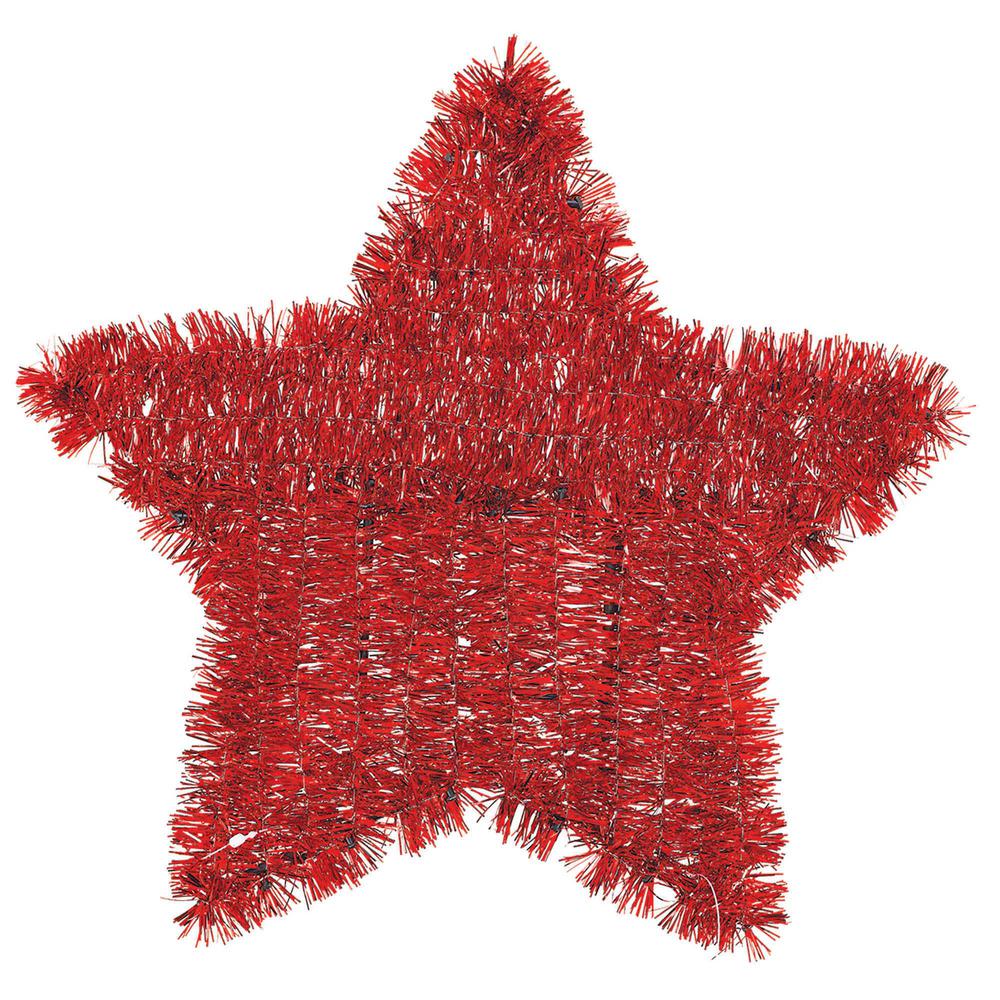 Hanging Decor Amscan The Home Depot Red Tinsel Star Decoration 6 Pack