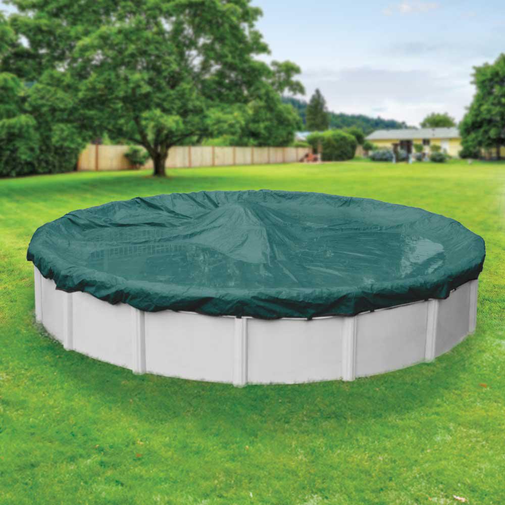 Pool Mate 15 Year Extra Heavy-Duty Teal Green Round Winter Pool Cover, 12 ft. Pool