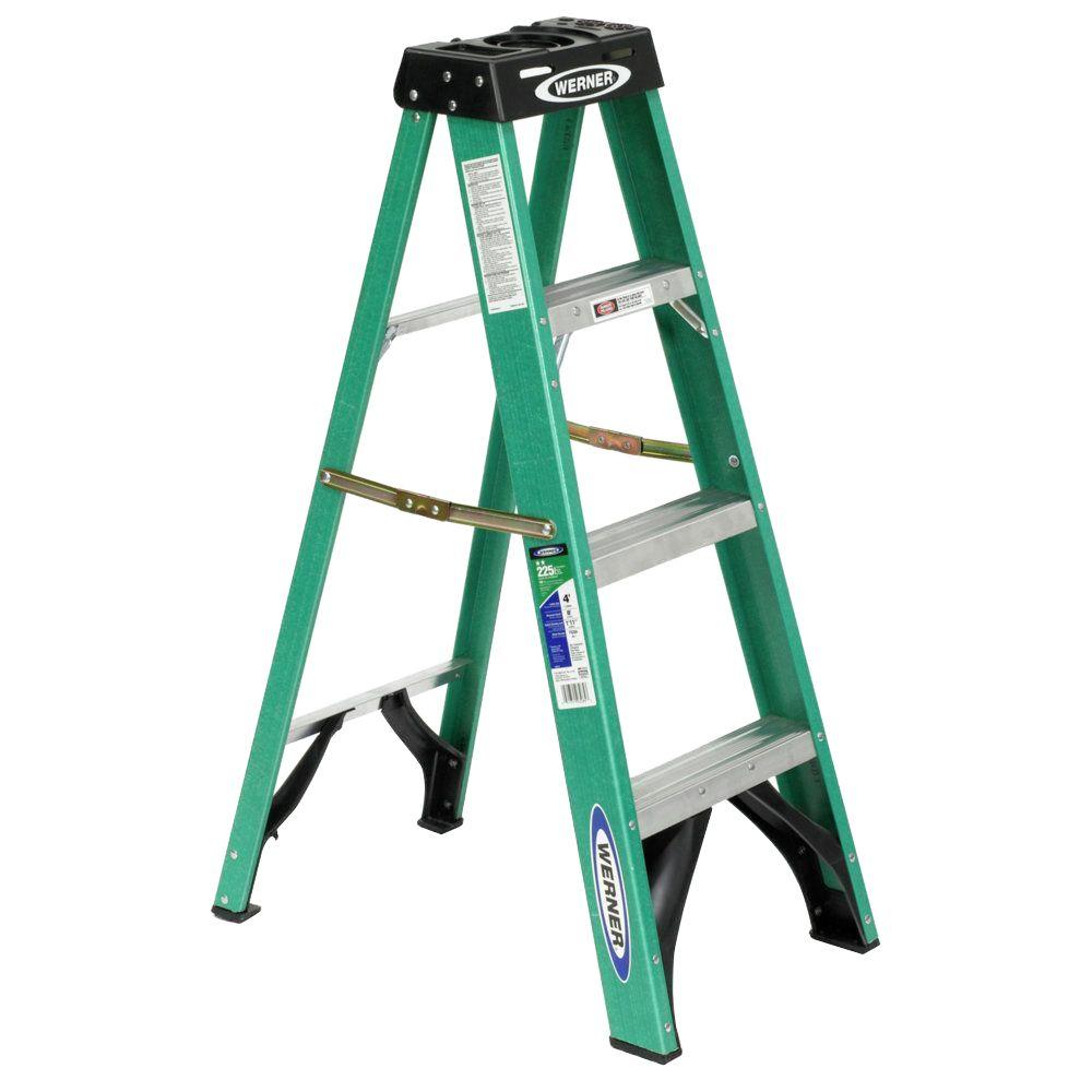 WERNER 2 ft. Aluminum Step Ladder with 300 lb. Load Capacity Type IA