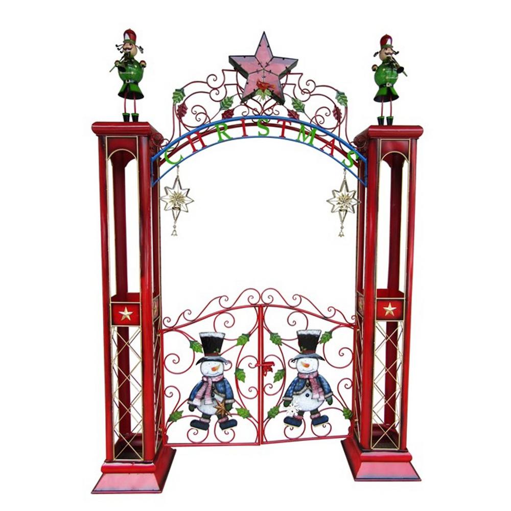 Zaer Ltd International 115 In Christmas Gate With Arch And Led