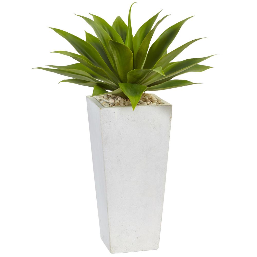 Nearly Natural Indoor Agave Artificial Plant In White Planter 6950 Nearly Natural Indoor Agave Artificial Plant In White Planter 6950 The Home Depot