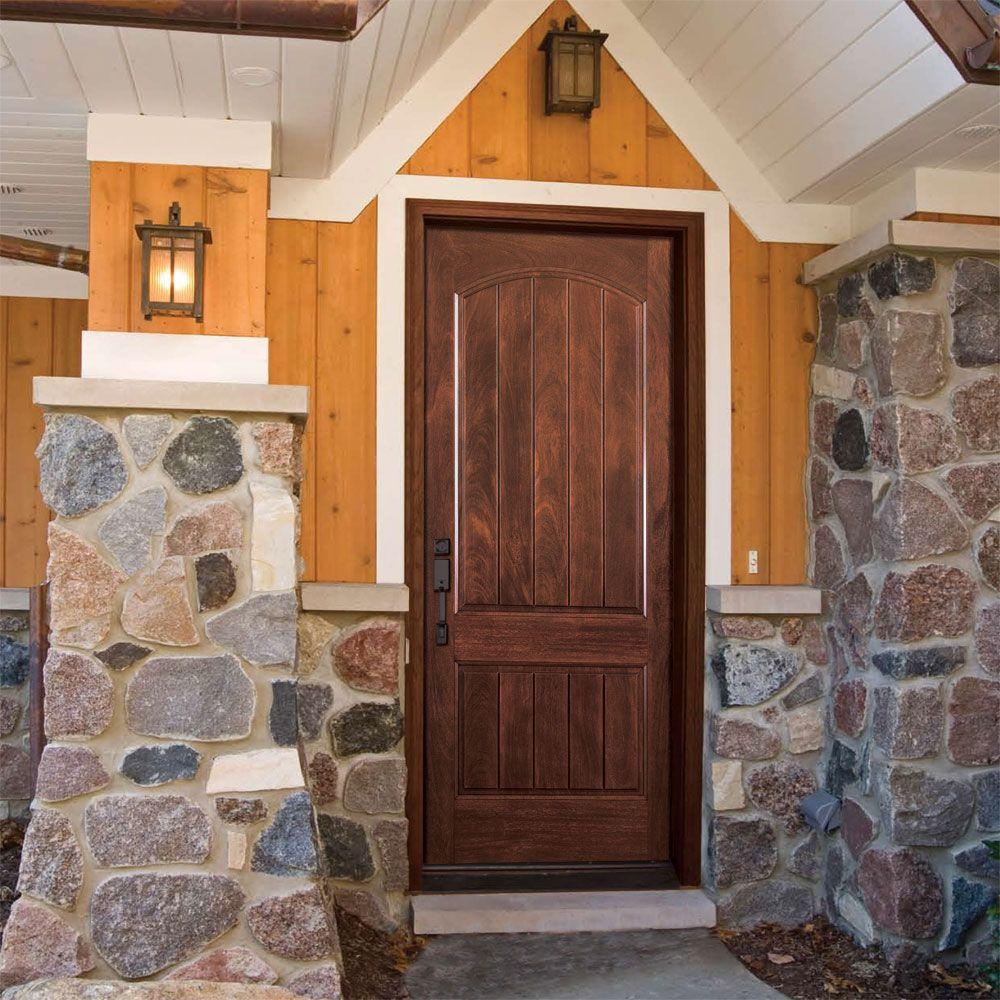 Feather River Doors 37 5 In X 81 625 In 2 Panel Plank Chocolate