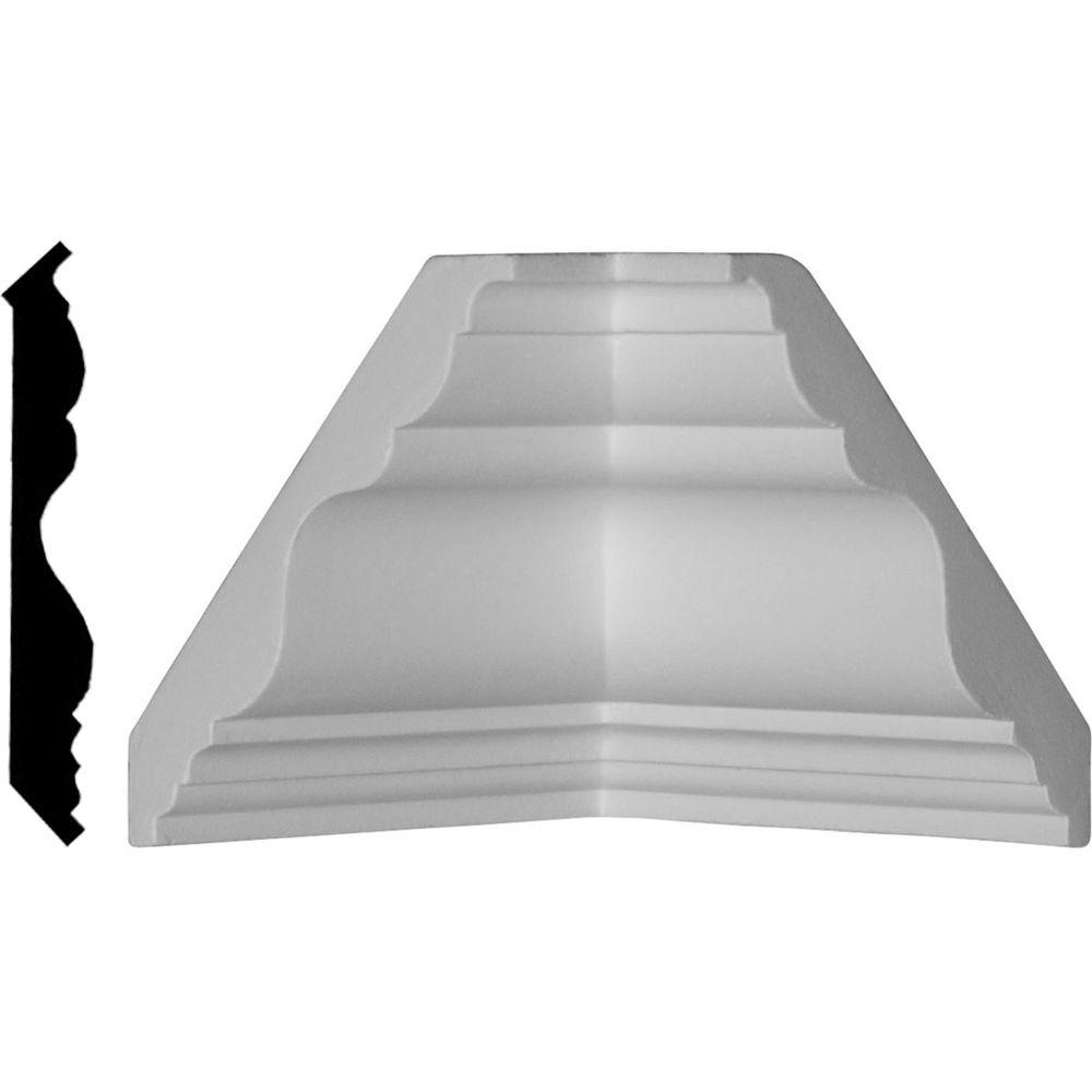 Ekena Millwork 37/8 in. x 37/8 in. x 37/8 in. Polyurethane Crown Inside Corner Moulding