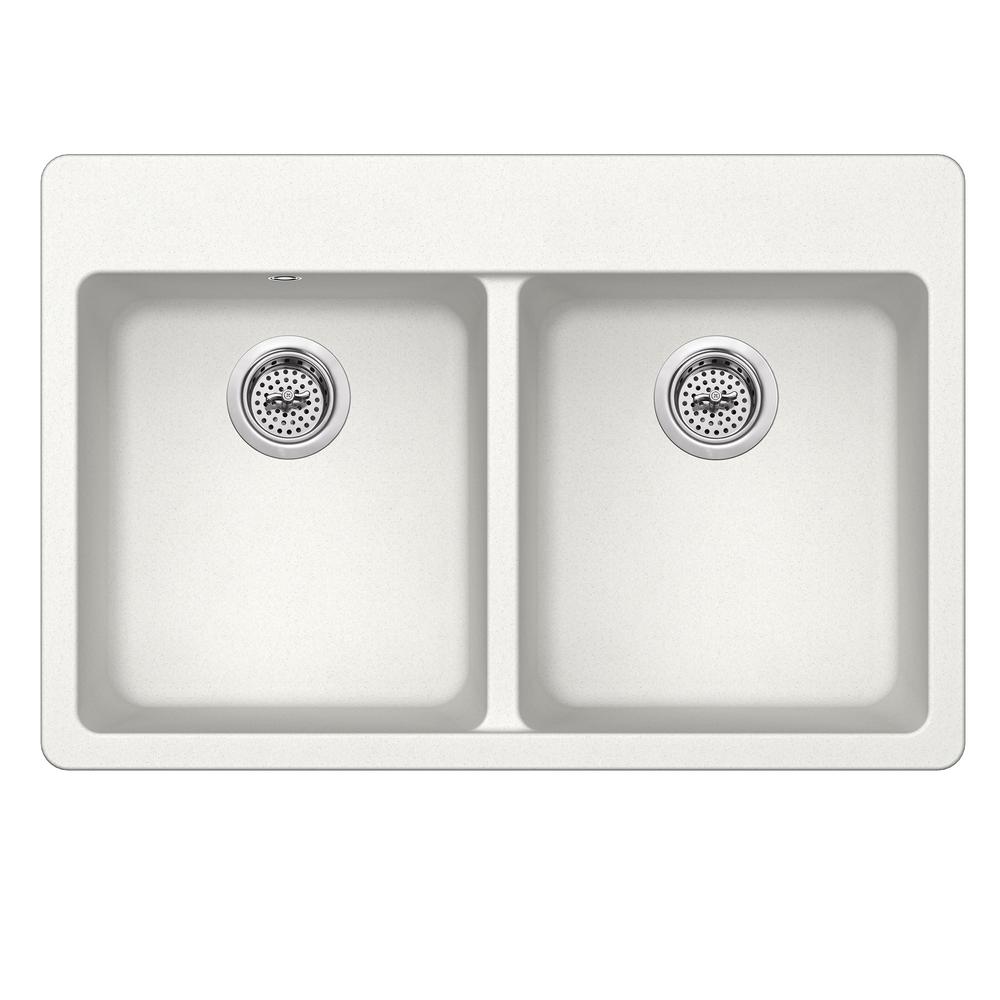 Elkay Quartz Classic Undermount Composite 33 in. 50/50 Double Bowl