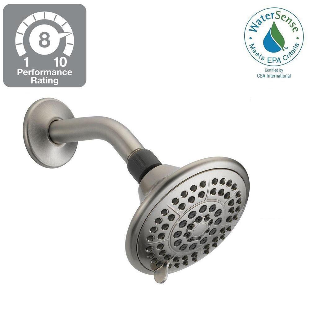 Delta 5Spray 5 in. Shower Head in Brushed Nickel with Pause75554SN