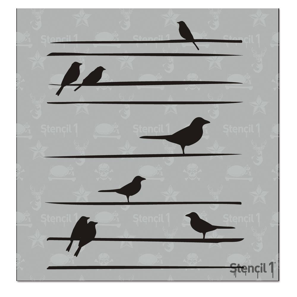 Stencil1 Birds on a Straight Line Small Stencil-S1_01_103_S - The Home ...