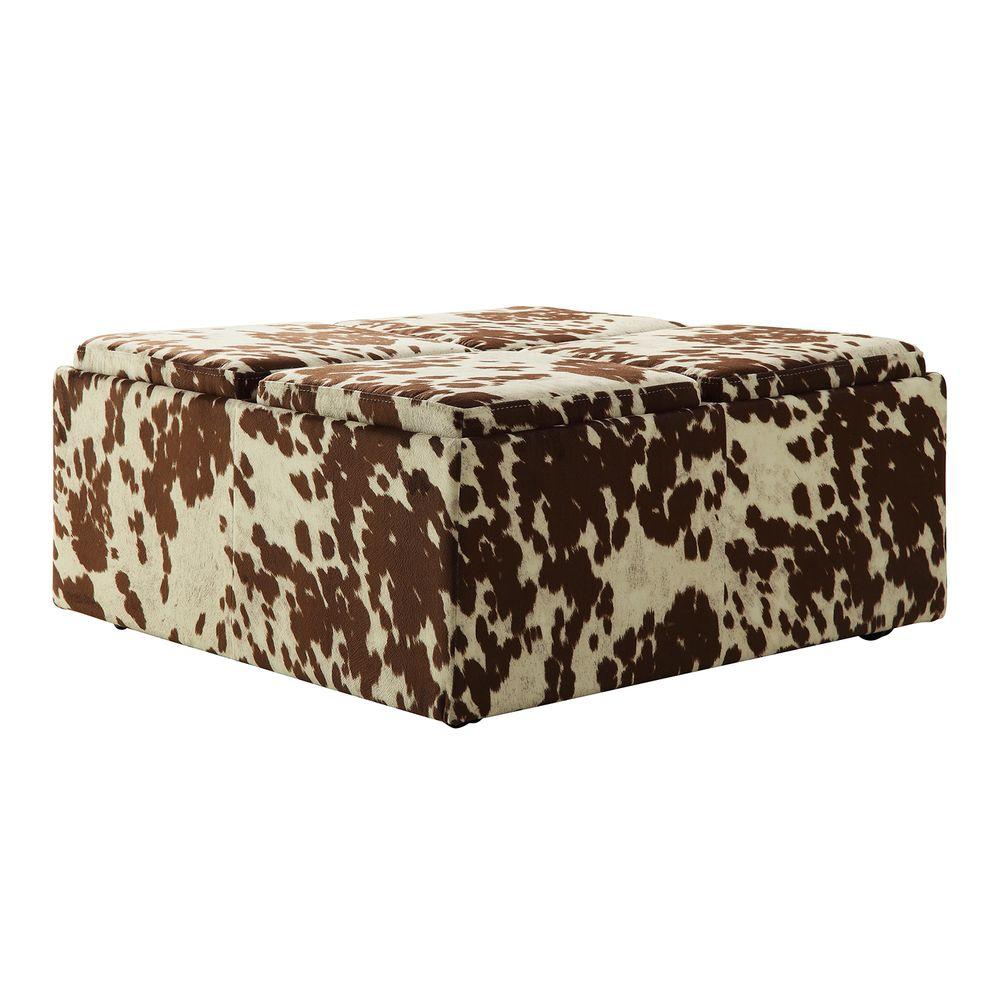 HomeSullivan Cowhide Print Storage Ottoman40468PF23(3A) The Home Depot