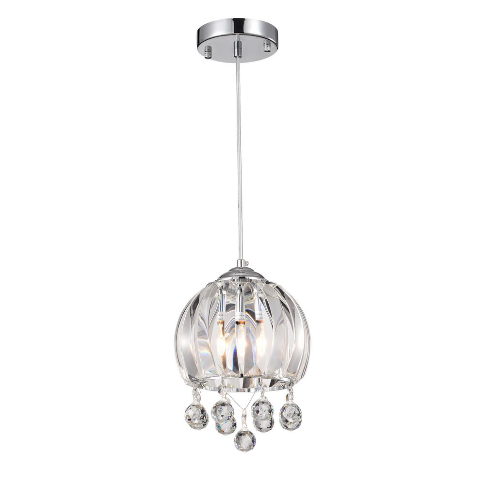 Warehouse Of Tiffany Deanna 1 Light Chrome Pendant Rl8313ch The