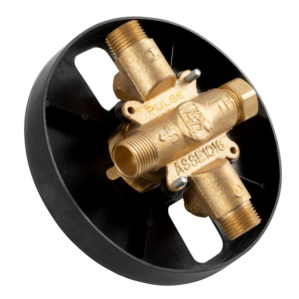 Pulse Showerspas Tru Temp 1 Handle Pressure Balanced 1 2 In Rough In Valve Trim Kit In Brushed Nickel Valve Included 3001 Riv Pb Bn The Home Depot