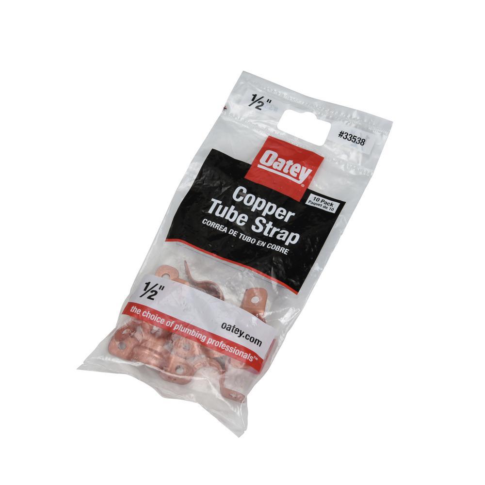 Oatey 1/2 in. Copper Tube Strap 2 Hole (10Pack)33538 The Home Depot