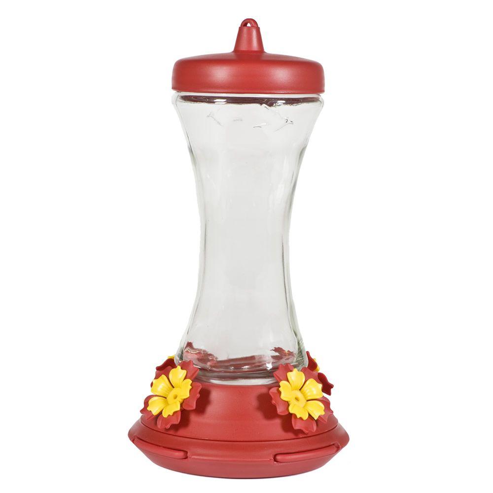 PerkyPet 20 oz. Adjustable Perch Glass Hummingbird Feeder4763 The